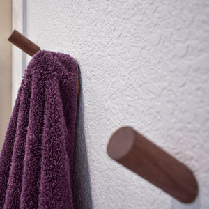 sol walnut wood hook towel hanging wall lifestyle
