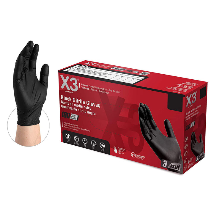 ammex x3 black nitrile gloves